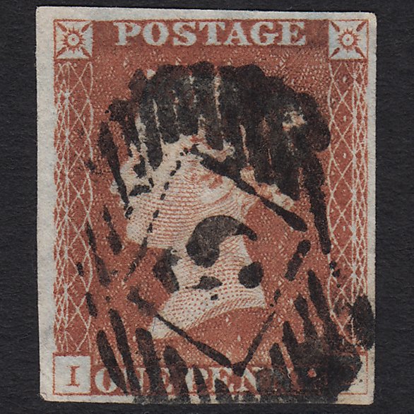 GB QV 1841 1d Red-brown (Plate 58) SG8-B1(1) IC FU 4 Margins London IS 5
