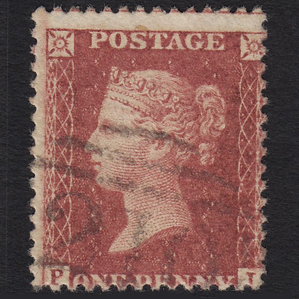 GB QV 1857 1d Rose-red (Plate 59) SG40-C10(1) PI FU Colchester 210 Misperf