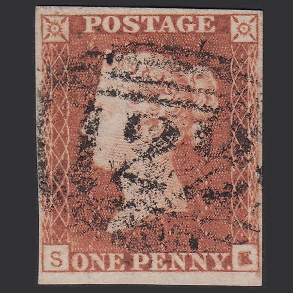 GB QV 1841 1d Red-brown (Plate 91) SG8-B1(1) SE FU 4M Imperf Bridgnorth 122