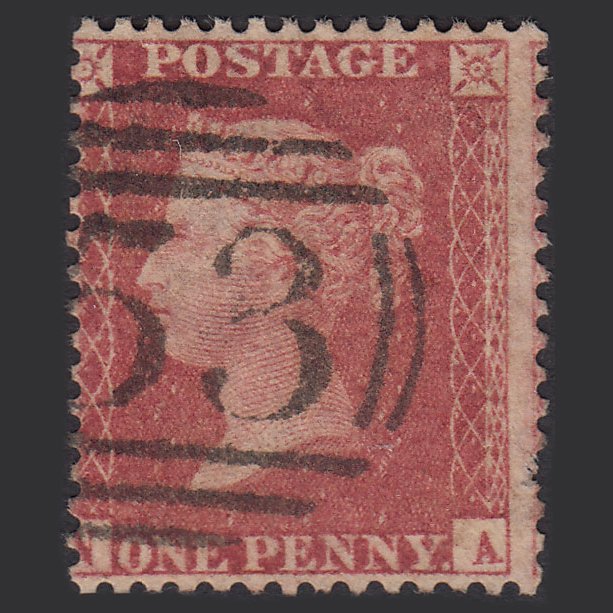 GB QV 1857 1d Rose-red (Plate 36) SG40-C10(1) NA GU Bath 53 Misperf