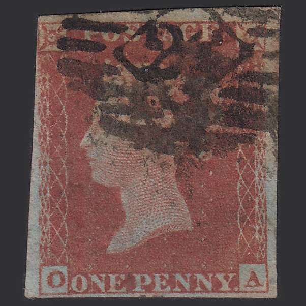 GB QV 1841 1d Red-brown (Plate 163) SG8-B2(1) OA GU 4M London IS Cancel