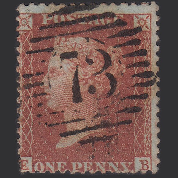 GB QV 1856 1d Red-brown (Plate 32) SG29-C8(1) EB GU London D&S 73