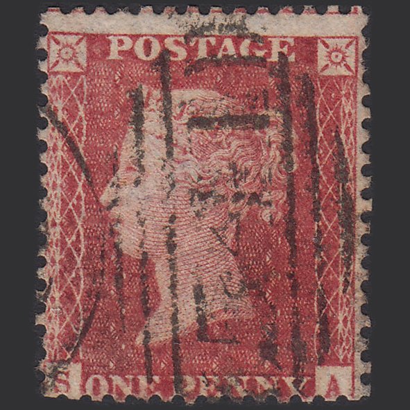 GB QV 1857 1d Rose-red (Plate 57) SG40-C10(1) SA GU Newark 541 Misperf