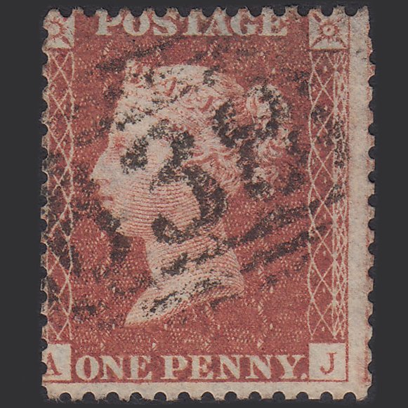 GB QV 1856 1d (Plate 27) SG29-C8(1) AJ GU Missing Imprimatur Retford 638