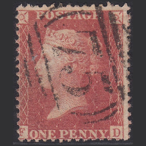 GB QV 1857 1d Rose-red (Plate 47) SG40-C10(1) FD FU Birmingham 75