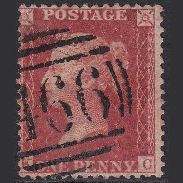 GB QV 1857 1d Rose-red (Plate 61) SG40-C10(1) KC FU Liverpool 466