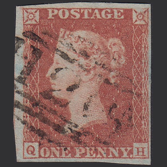 GB QV 1841 1d Red-brown (Plate 119) SG8-B1(1) QH VFU 4 Margins