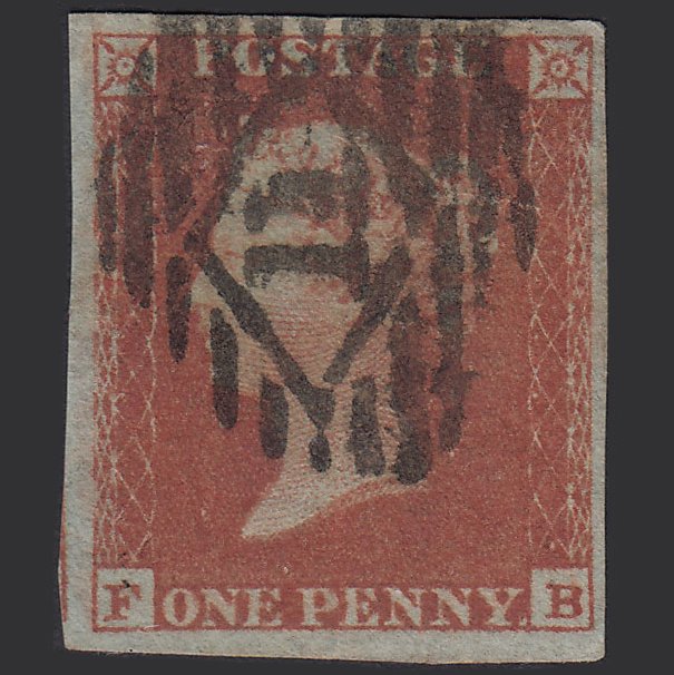 GB QV 1841 1d Red-brown (Plate 175) SG8-B2(1) FB GU 4 Margins London IS 11