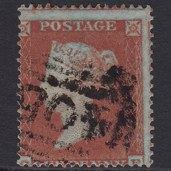 GB QV 1854 1d (Plate 203) SG17-C1(1) Framed Reverse QF GU Miss Imp Ipswich 405