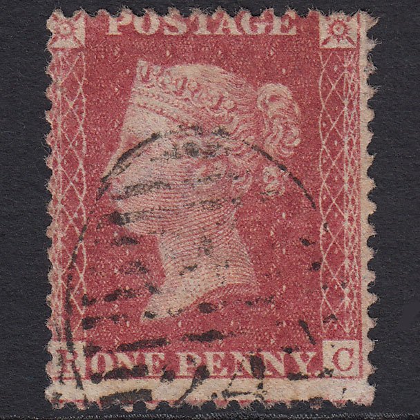 GB QV 1857 1d (Plate 27) SG40-C10(1) RC GU London D&S Cancel Misperf
