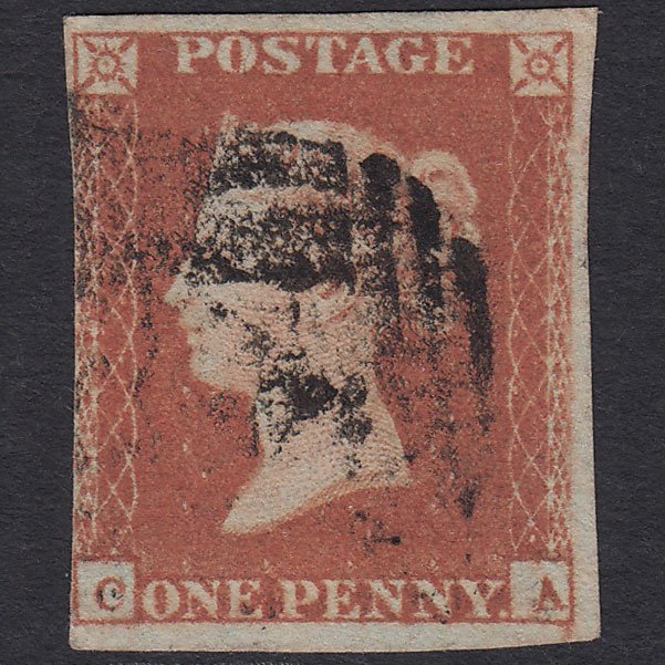 GB QV 1841 1d Red-brown (Plate 91) SG8-B1(1) CA GU nr 4 Margins