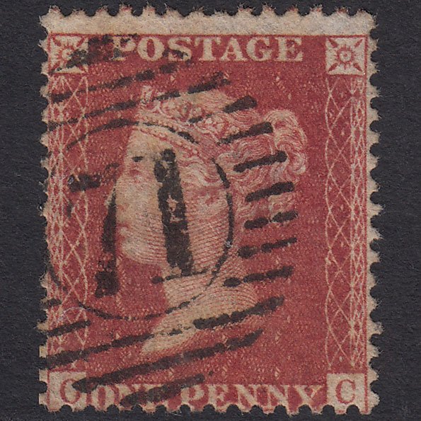 GB QV 1857 1d Rose-red (Plate 43) SG40-C10(1) OC FU London D&S 71