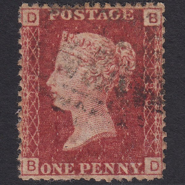 GB QV 1864 1d Lake-red (Plate 198) SG44-G1(2) BD GU Well Centred