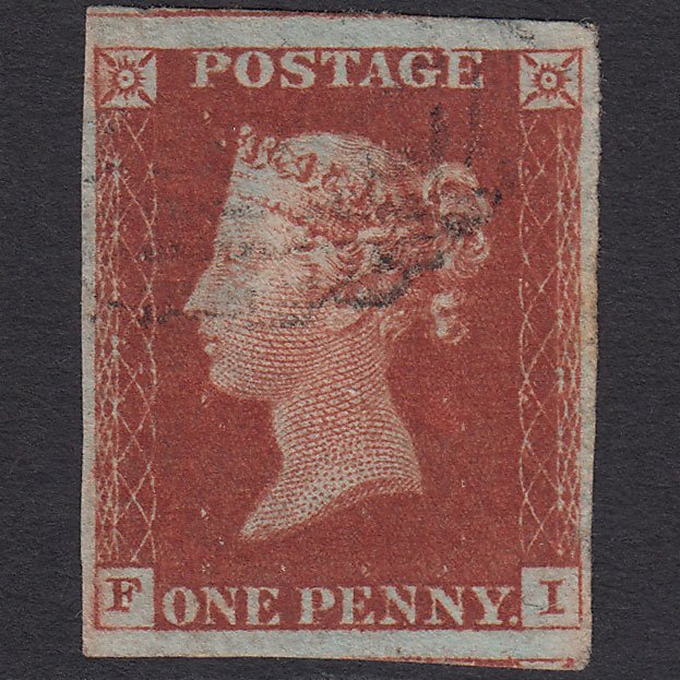 GB QV 1841 1d Deep Red-brown (Plate 53) SG10-B1(4) FI FU 4M Light Cancel