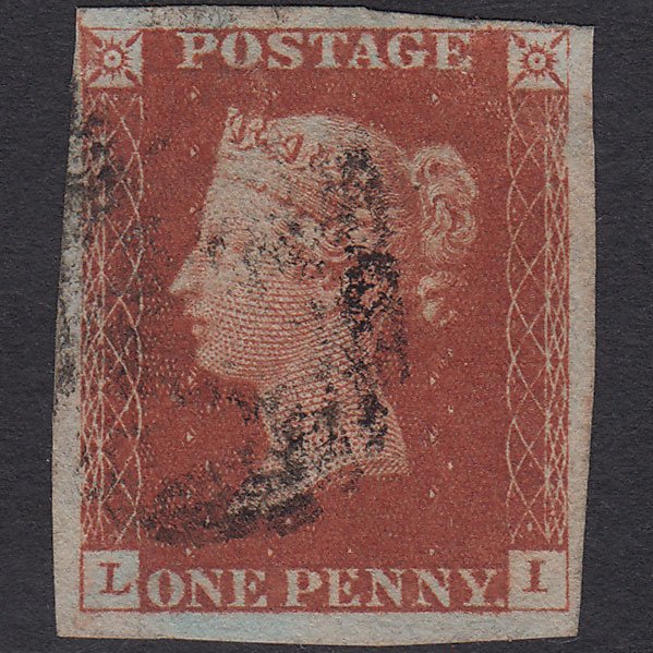 GB QV 1841 1d Deep Red-brown (Plate 58) SG10-B1(4) LI FU 4 Margins