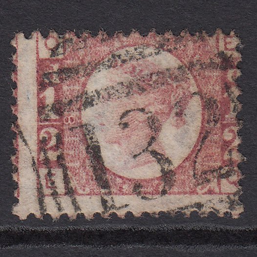 GB QV 1870 1/2d Rose-red (Plate 8) SG48-G4 EO FU Brighton 132 Misperf