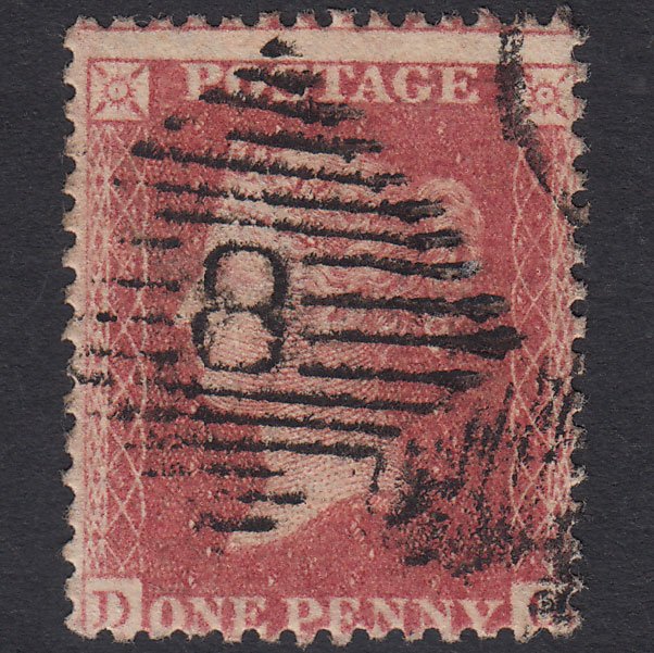 GB QV 1857 1d Rose-red (Plate 60) SG40-C10(1) DG FU Armagh 8 Misperf