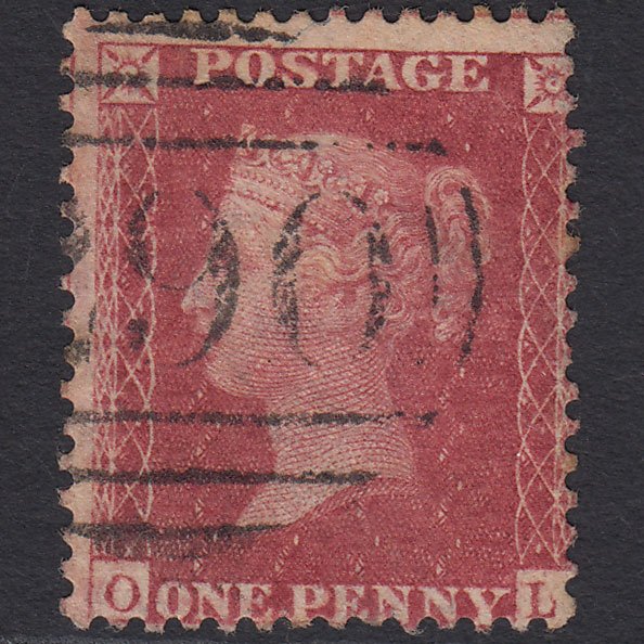 GB QV 1857 1d Rose-red (Plate 55) SG40-C10(1) OL GU Falmouth 290 Misperf