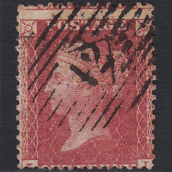 GB QV 1857 1d Rose-red (Plate 36) SG40-C10(1) LI GU London IS 42 Large Misperf
