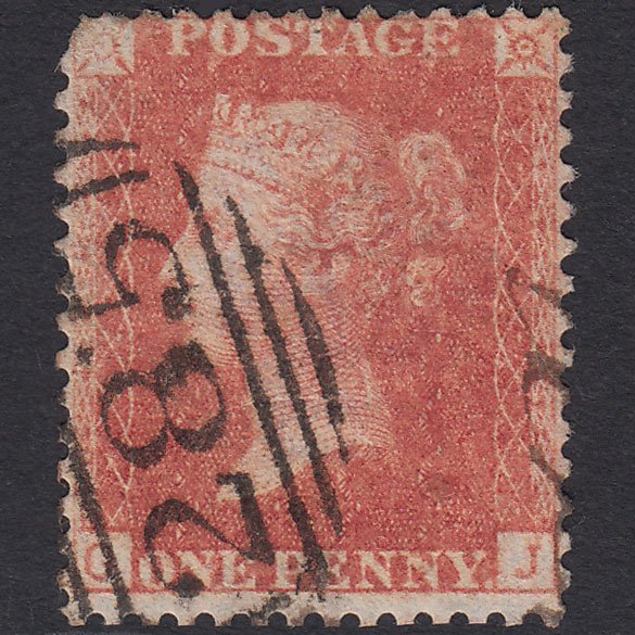 GB QV 1857 1d Pale Red (Plate 47) SGC8(9) OJ GU Exeter 285