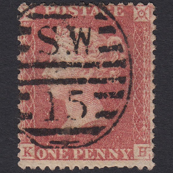 GB QV 1857 1d Pale Rose (Plate 27) SG39-C10(3) KH GU London D&S SW15