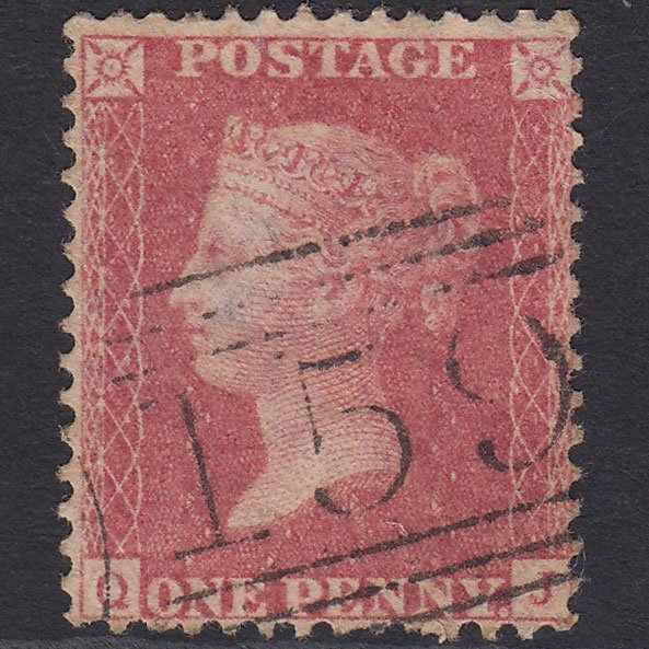 GB QV 1857 1d Pale Rose (Plate 48) SG39-C10(3) QJ FU Glasgow 159