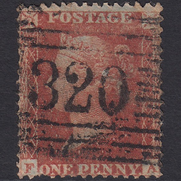GB QV 1855 1d Red-brown (Plate 9) SGC6(1) FA GU Tain 320