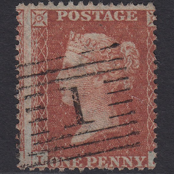 GB QV 1855 1d Red-brown (Plate 18) SGC6(1) LJ GU Aberdeen 1