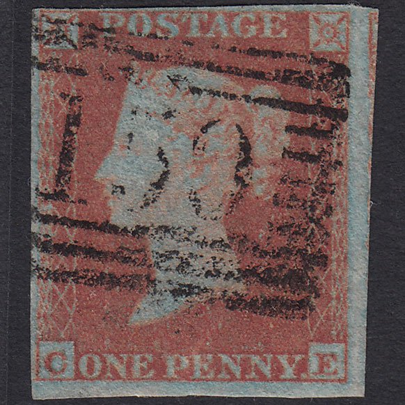 GB QV 1841 1d (Plate 144) SG8a-B1(2) Framed Reverse CE FU 4M Glasgow 159