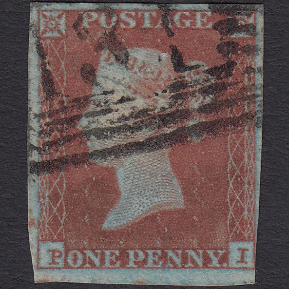 GB QV 1841 1d Very Blued (Plate 127) SG8a-B1(2) PI FU 4M Edinburgh 131