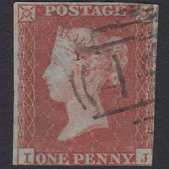 GB QV 1841 1d Red-brown (Plate 165) SG8-B2(1) IJ GU nr 4 Margins
