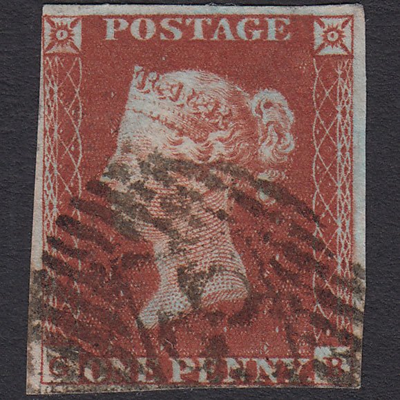 GB QV 1841 1d Deep Red-brown (Plate 57) SG10-B1(4) BG FU 4M London IS 8