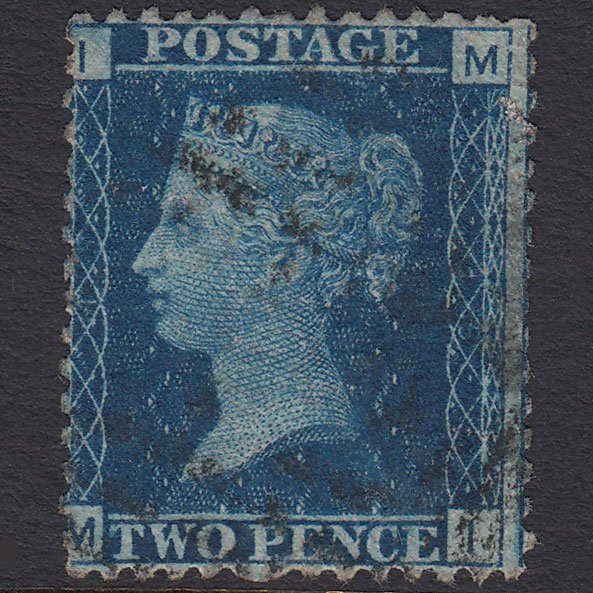 GB QV 1869 2d Blue (Plate 15) SG46-G3 MI GU Misperf