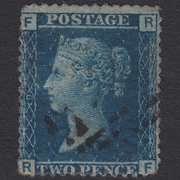 GB QV 1858 2d Blue (Plate 9) SG45-G2 RF GU Light Cancel