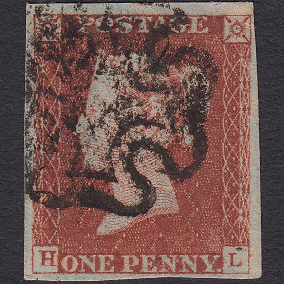 GB QV 1841 1d Red-brown (Plate 32) SG8-B1(1) HL FU 4 Margins Maltese Cross