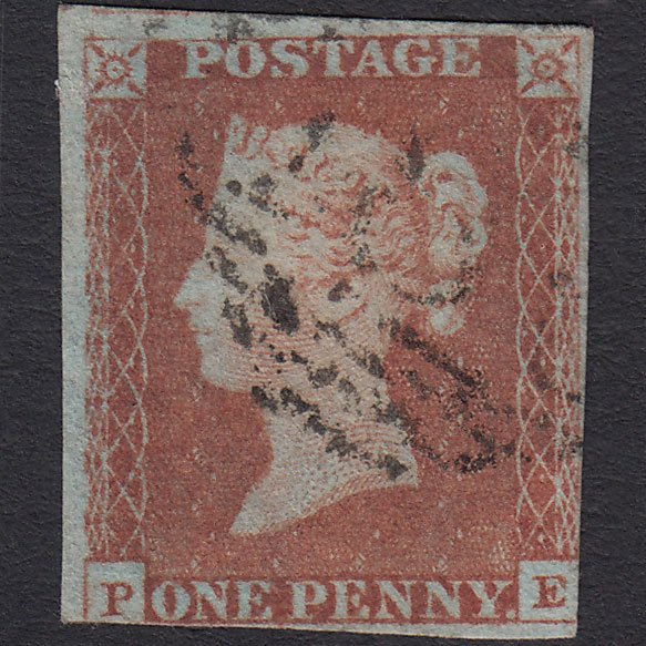 GB QV 1841 1d Red-brown (Plate 73) SG8-B1(1) Constant Variety PE GU Ireland