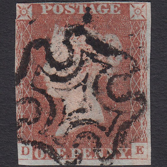 GB QV 1841 1d Red-brown (Plate 24) SG8-B1(1) DE GU 3 Margins Maltese Cross
