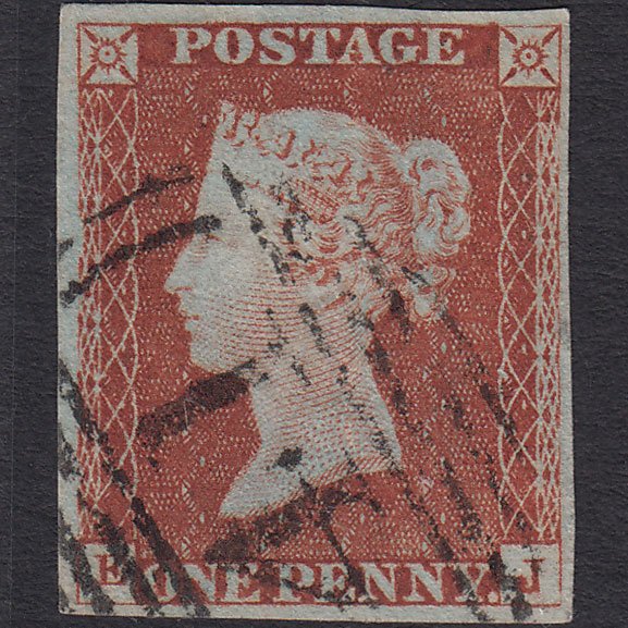 GB QV 1841 1d Red-brown (Plate 40) SG8-B1(1) EJ VFU 4 Margins Bakewell 41