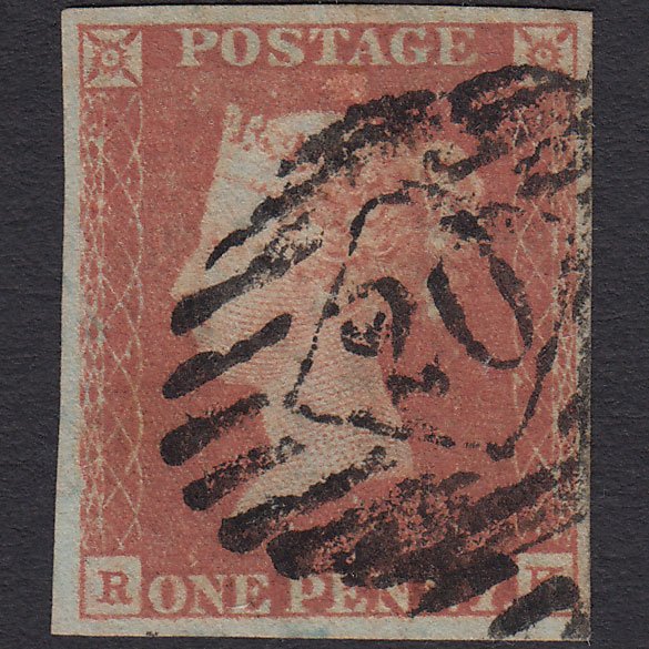 GB QV 1841 1d Red-brown (Plate 101) SG8-B1(1) RK GU 4 Margins London IS 20