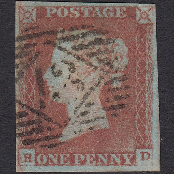 GB QV 1841 1d Red-brown (Plate 66) SG8-B1(1) RD FU 4 Margins London IS 13