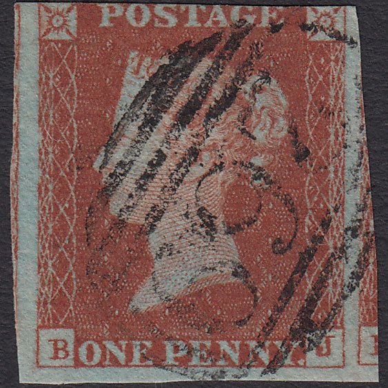 GB QV 1841 1d Red-brown (Plate 46) SG8-B1(1) BJ FU 3 Margins Dursley 269