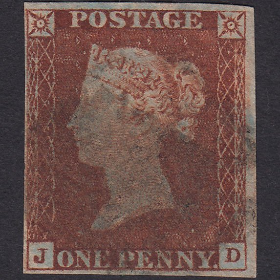 GB QV 1841 1d Deep Red-brown (Plate 12) SG10-B1(4) JD GU 4 Margins MX