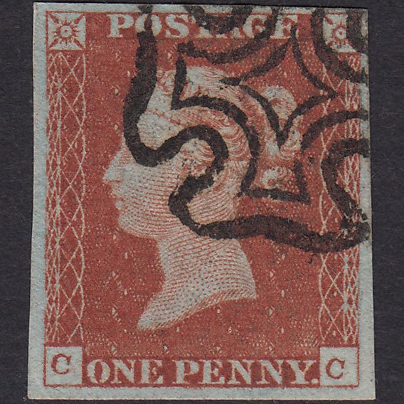 GB QV 1841 1d Red-brown (Plate 34) SG8-B1(1) CC VFU 4 Good Margins MX