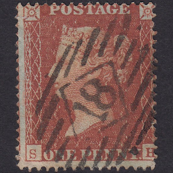 GB QV 1855 1d Red-brown (Plate 1) SG21-C4(1) SH FU London IS 18 Misperf
