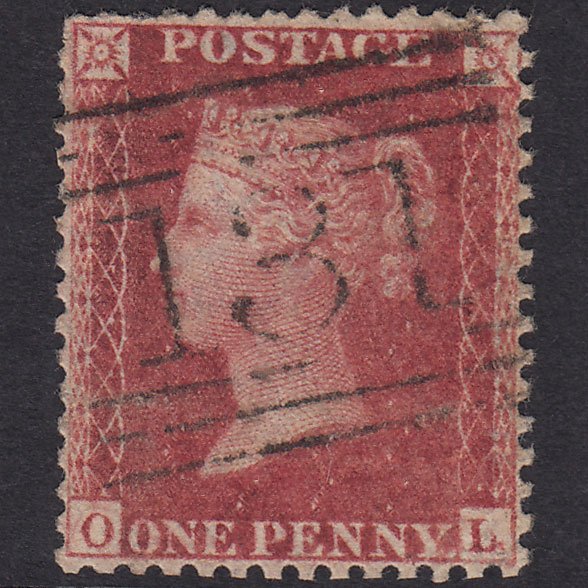 GB QV 1857 1d Rose-red (Plate 55) SG40-C10(1) OL GU Edinburgh 131