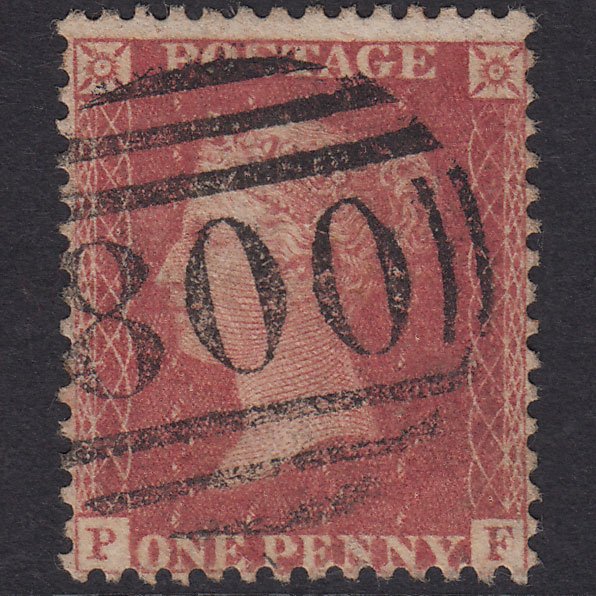 GB QV 1857 1d Rose-red (Plate 66) SG40-C10(1) PF GU Tiverton 800