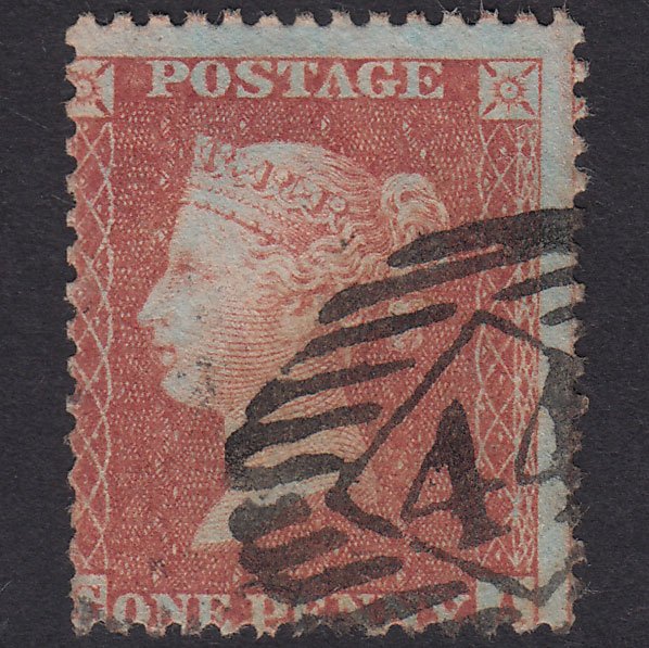 GB QV 1856 1d Red-Brown Plate 40 SG29-C8(1) GA FU London IS 44