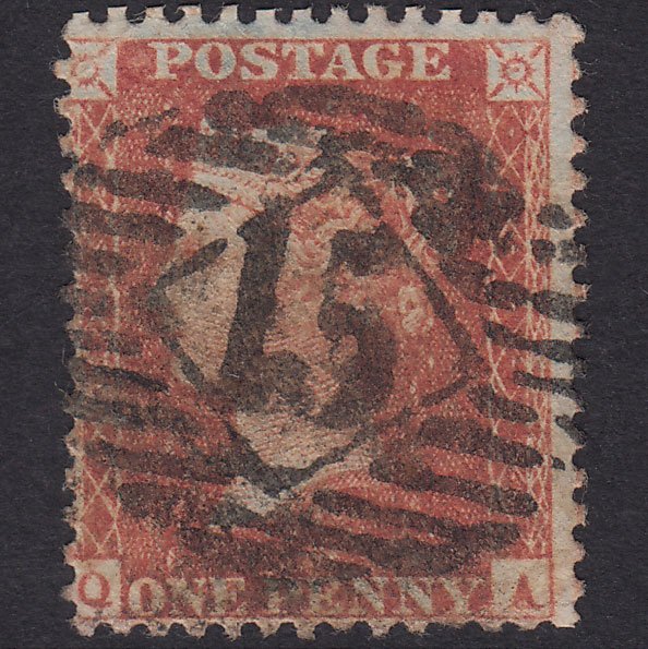 GB QV 1856 1d Red-Brown Plate 31 SG29-C8(1) QA GU London Is 15