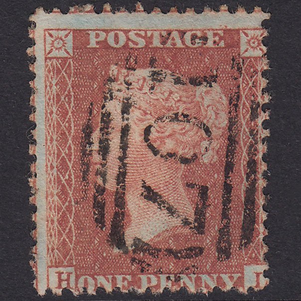 GB QV 1856 1d Pl 36 SG29-C8(1) HL FU Missing Imprimatur Bradford 107