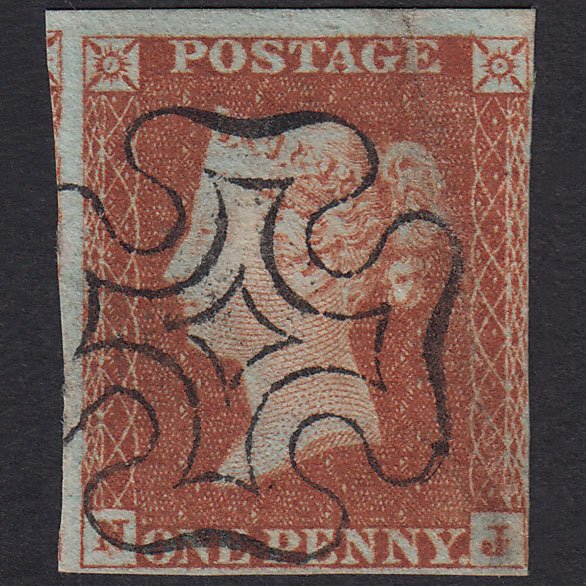 GB QV 1841 1d Red-Brown Plate 22 SG8-B1(1) NJ GU Nr 4M Edinburgh MX
